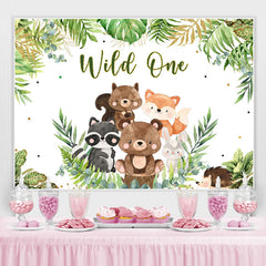 Lofaris Wild One Jungle Cartoon Animals 1st Birthday Backdrop