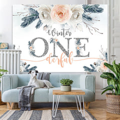 Lofaris Winert onederful Silver Glitter 1St Birthday Backdrop