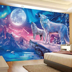 Lofaris Winter Aurora Trippy Novelty Fairytale Animal Wall Tapestry