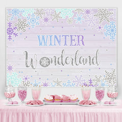 Lofaris Winter Wonderland Snowflake Wood 1St Birthday Backdrop