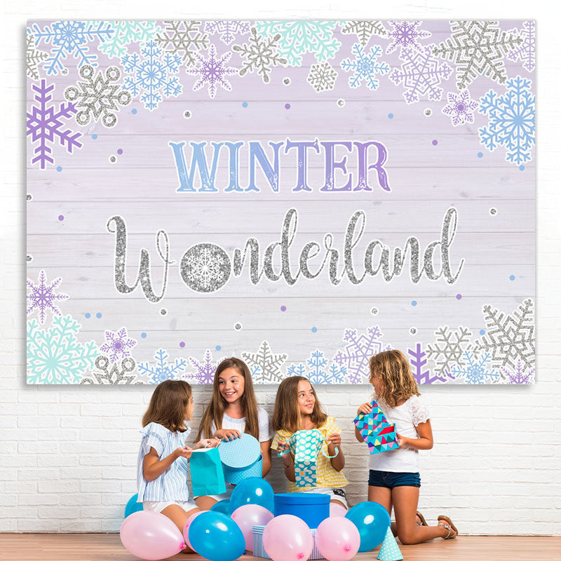 Lofaris Winter Wonderland Snowflake Wood 1St Birthday Backdrop
