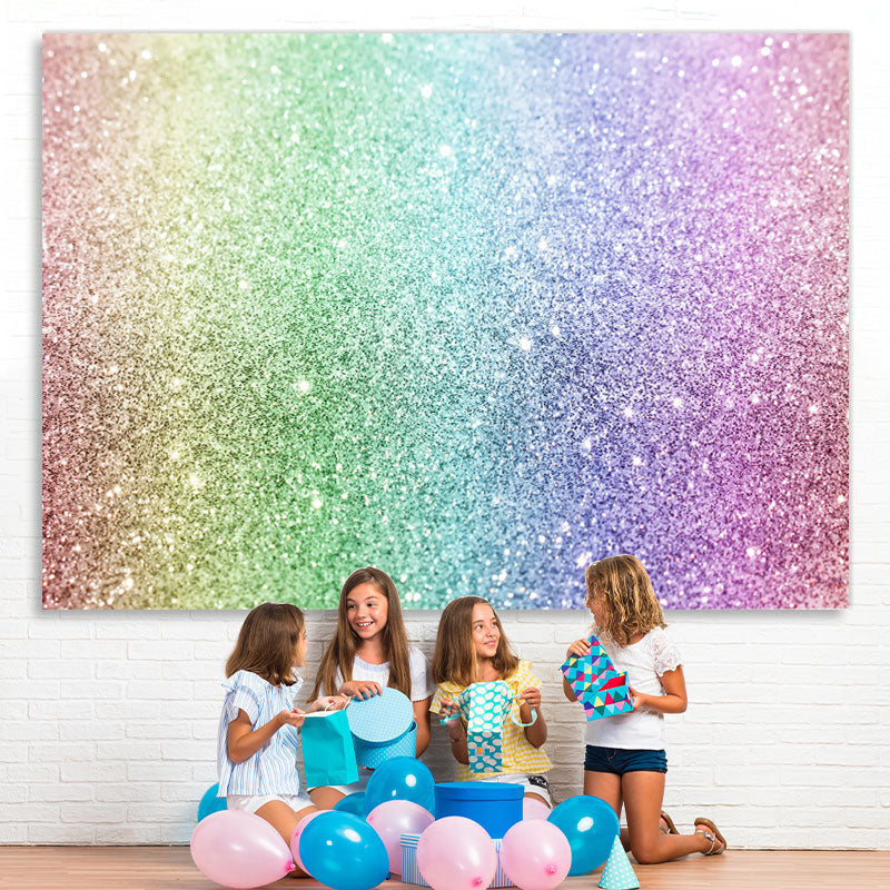 Lofaris Wonderful Rainbow Glitter Bokeh Backdrop for Party
