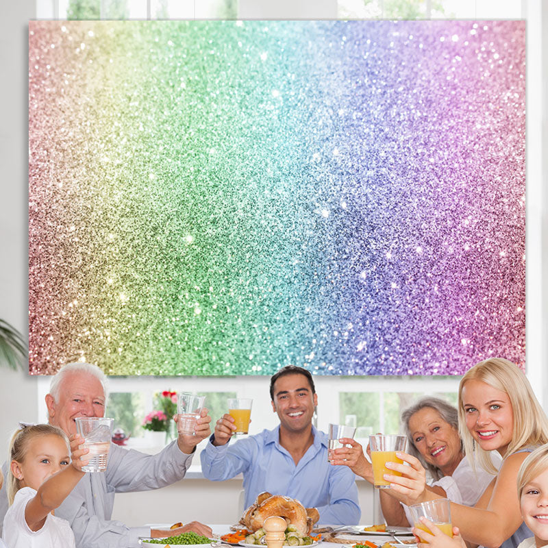 Lofaris Wonderful Rainbow Glitter Bokeh Backdrop for Party