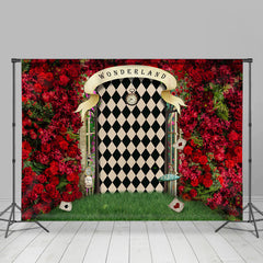 Lofaris Wonderland Magic Gate Rose Wall Easter Party Backdrop