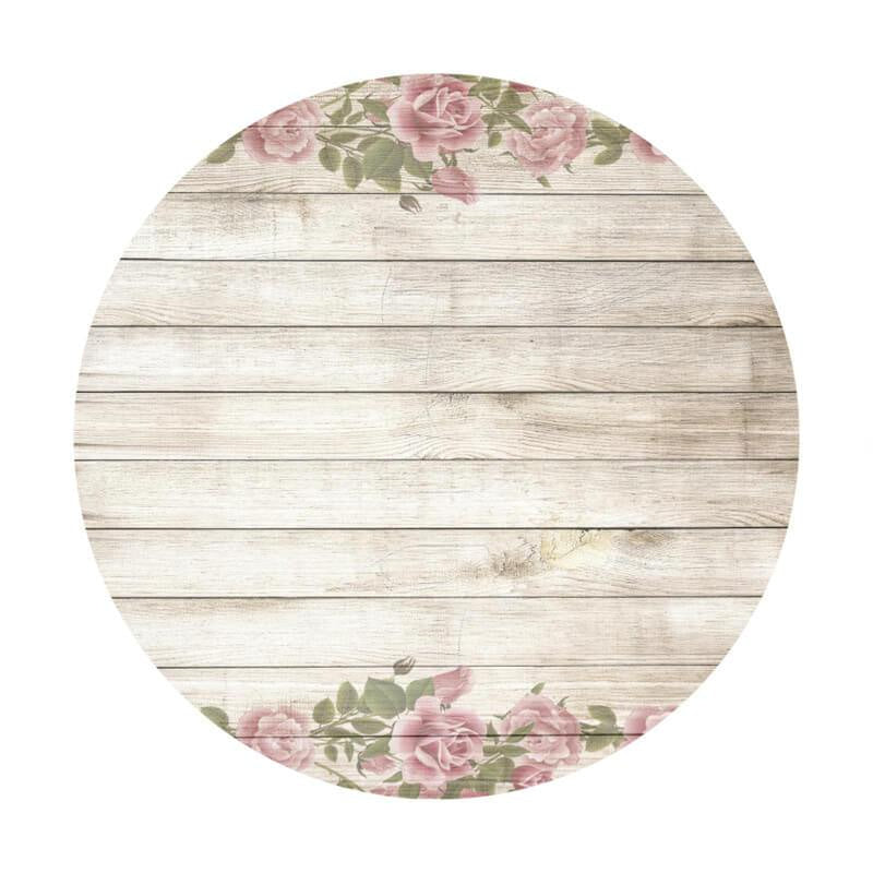Lofaris Wood And Floral Circle Baby Shower Backdrop Decoration