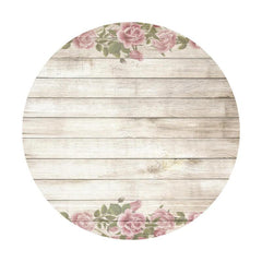Lofaris Wood And Floral Circle Baby Shower Backdrop Decoration