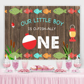 Lofaris Wood Gone Fishing Photoshoot backdrop for 1st Birthday