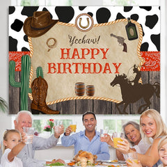 Lofaris Wooden And Horse Happy Birthday Backdorp For Party