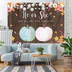 Lofaris Wooden Flower Pumpkin Lovely Baby Shower Backdrop