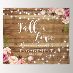 Lofaris Wooden Red Floral Fall In Love Wedding Ceremony Backdrop