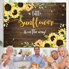 Lofaris Wooden Sunflower Is On The Way Baby Shower Backdrop