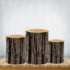 Lofaris Wooden Texture Cylinder Covers Of Various Designs For Party Decor