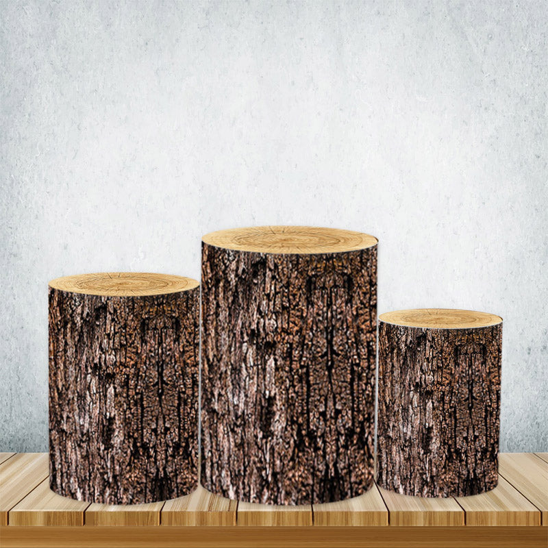 Lofaris Wooden Texture Cylinder Covers Of Various Designs For Party Decor