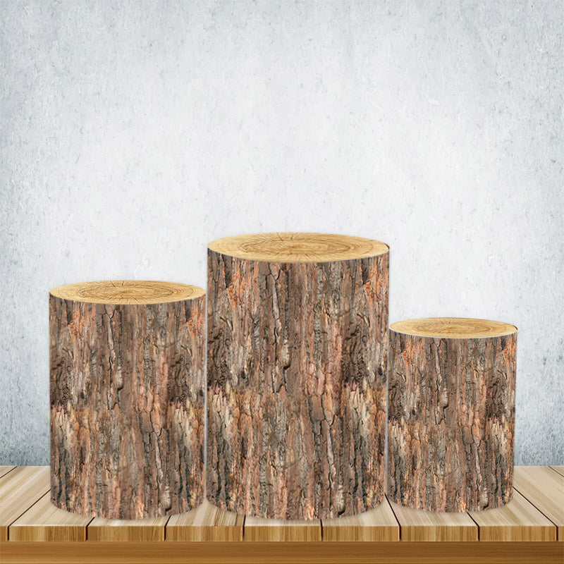 Lofaris Wooden Texture Cylinder Covers Of Various Designs For Party Decor