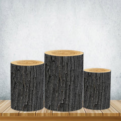 Lofaris Wooden Texture Cylinder Covers Of Various Designs For Party Decor