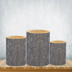 Lofaris Wooden Texture Cylinder Covers Of Various Designs For Party Decor
