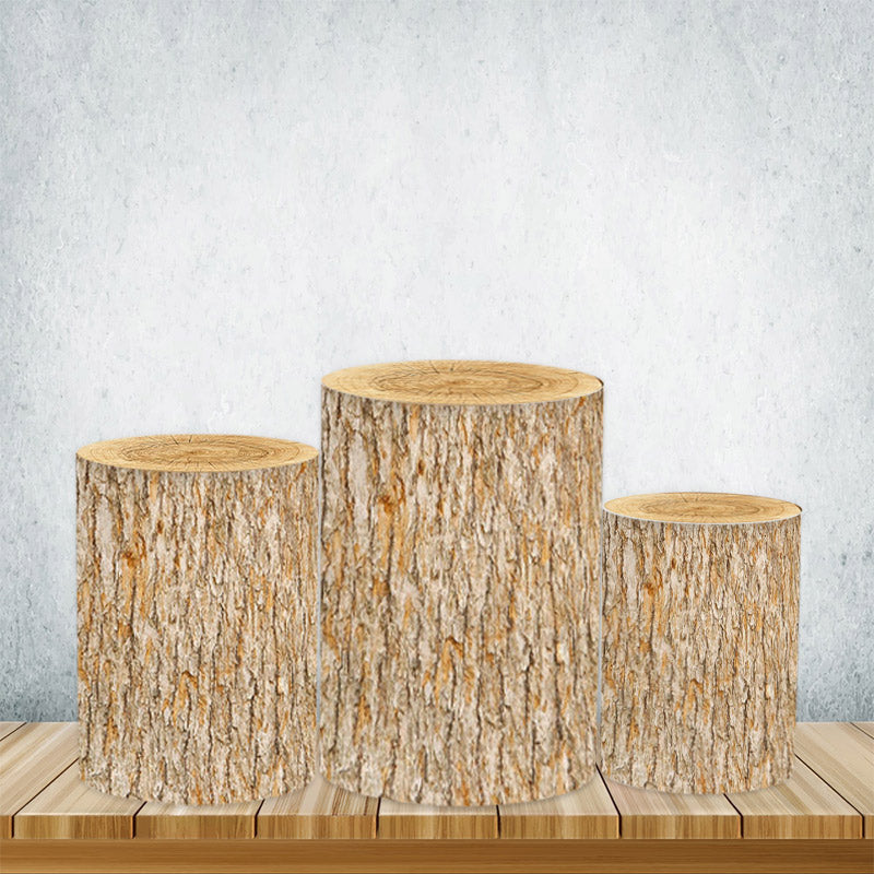 Lofaris Wooden Texture Cylinder Covers Of Various Designs For Party Decor