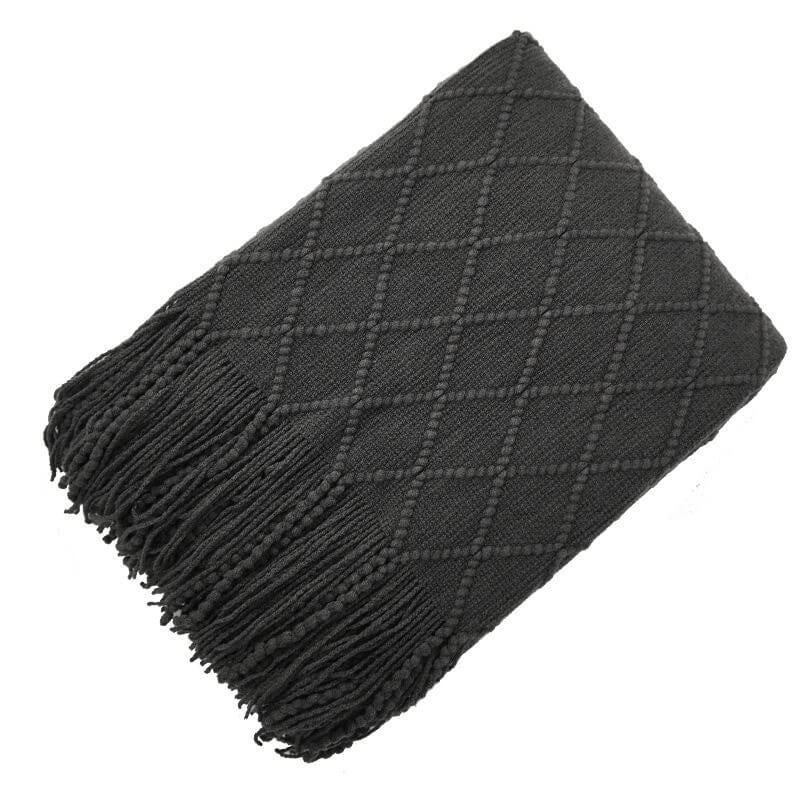 Lofaris Yellow Blanket for Couch Knit Woven Tassels Warm Soft