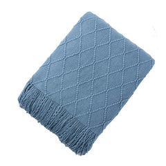 Lofaris Yellow Blanket for Couch Knit Woven Tassels Warm Soft