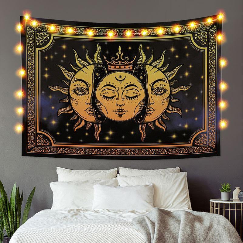 Lofaris Yellow Sun Mandala Divination Art Decor Wall Tapestry