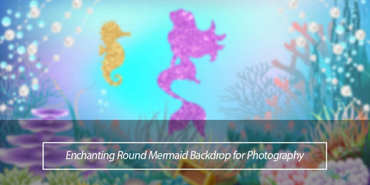 Enchanting Round Mermaid Backdrop for Photography - Lofaris