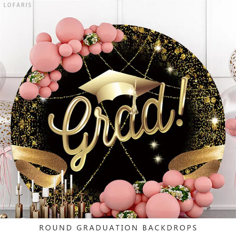 Personalized Round Graduation Backdrops