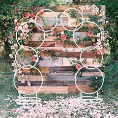 Lofaris 1.6X3Ft White Floral Display Metal Round Wedding Arch