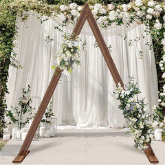 Lofaris 10.2Ft Tall Deep Wooden Triangle Floral Wedding Arch
