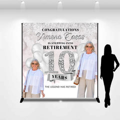 Lofaris 10 Years Retirement Personalized Photo Backdrop