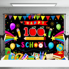 Lofaris 100th Day Apple Pen Black Back To School Backdrop