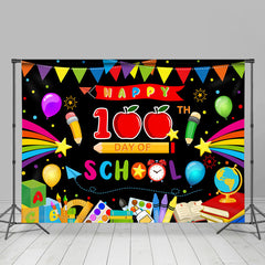 Lofaris 100th Day Apple Pen Black Back To School Backdrop