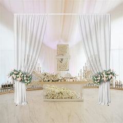 Lofaris 10X10Ft Ajustable White Curtain Wedding Arch Stand