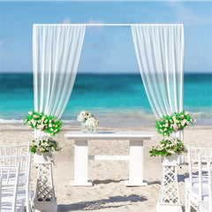 Lofaris 10X10Ft Ajustable White Curtain Wedding Arch Stand
