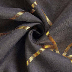 Lofaris 120 Inch Round Polyester Tablecloth With Gold Foil