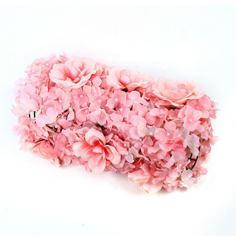 12 Pcs Artificial Pink Rose Wall Panel Background Decor Lofaris