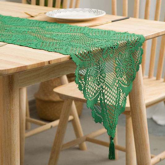 Lofaris 13X72 Inch White Lace Floral Embroidered Table Runner