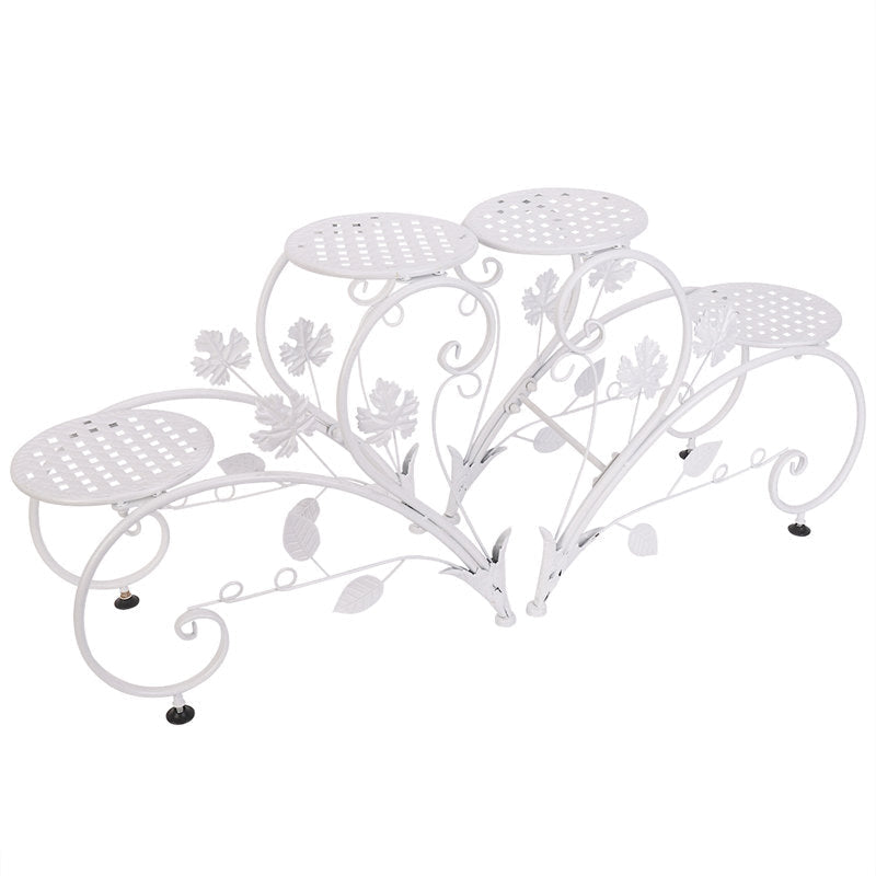 Lofaris 2 Pcs Classic Art Outdoor Metal Flower Pot Holder Rack