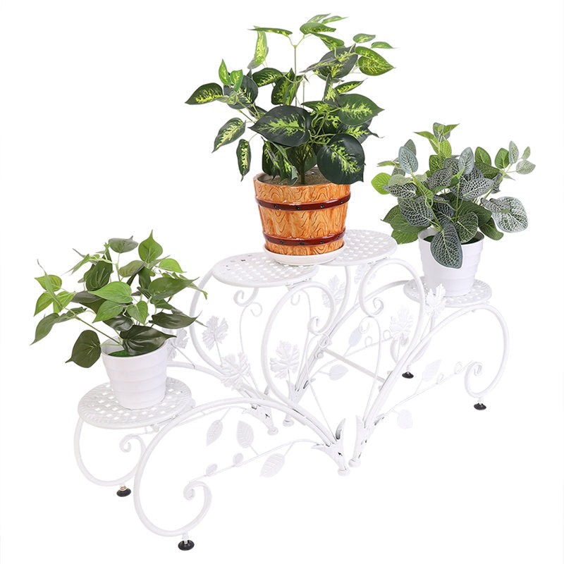 Lofaris 2 Pcs Classic Art Outdoor Metal Flower Pot Holder Rack