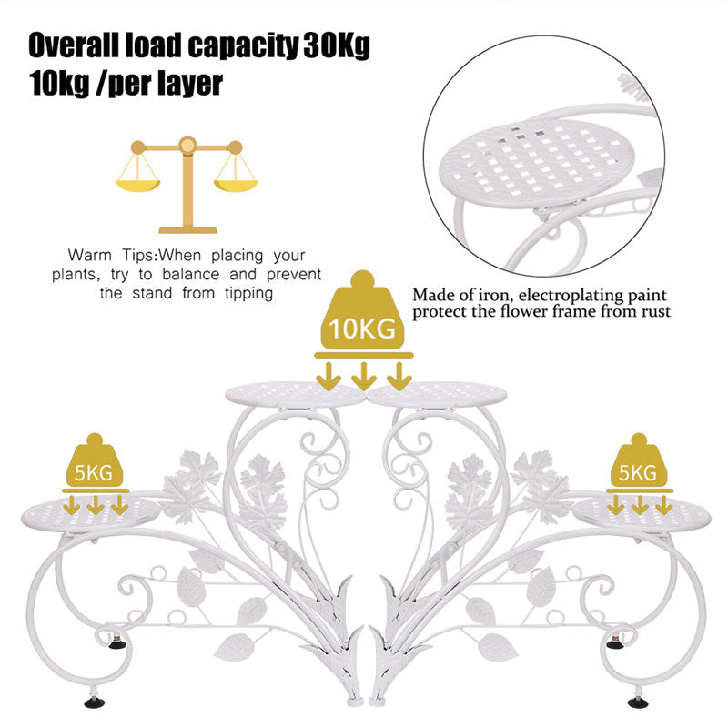 Lofaris 2 Pcs Classic Art Outdoor Metal Flower Pot Holder Rack