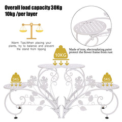 Lofaris 2 Pcs Classic Art Outdoor Metal Flower Pot Holder Rack