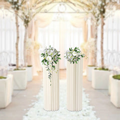 Lofaris 2 Pcs White Vase Column Durable Wedding Altar Stand