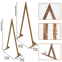 Lofaris 2 Pcs Wood Floral Dispaly Triangle Wedding Arch Stand