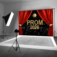Lofaris 2026 Prom Ceremony Red Curtain Grad Photo Backdrop
