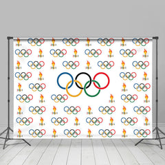 Lofaris 2024 Olympic Rings Step And Repeat Party Backdrop
