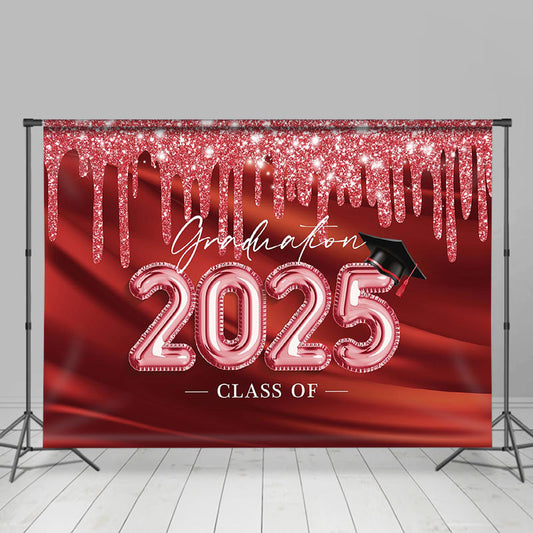 Red Dance Graduation Class Of 2025 Party Backdrop
