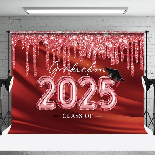Red Dance Graduation Class Of 2025 Party Backdrop