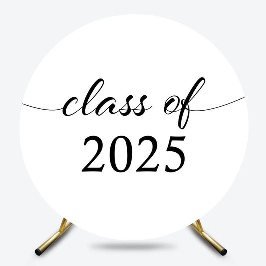 Circle Black White Simple Backdrop For Graduation