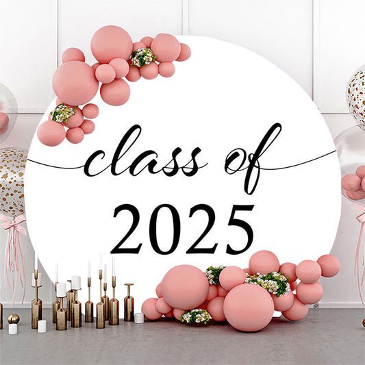 Circle Black White Simple Backdrop For Graduation