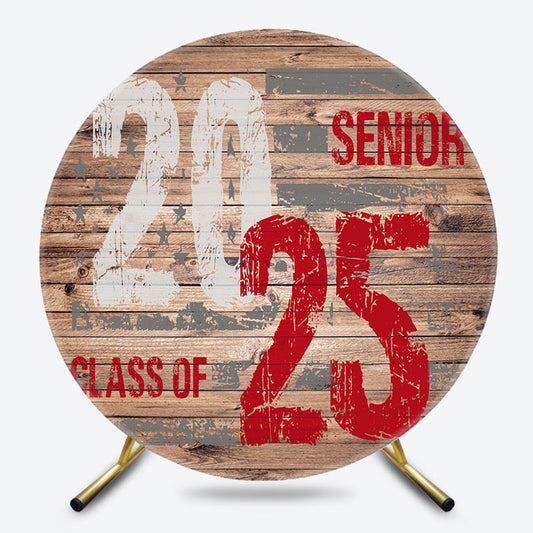 Wood Class Of 2025 Senior Graduation Round Backdrop