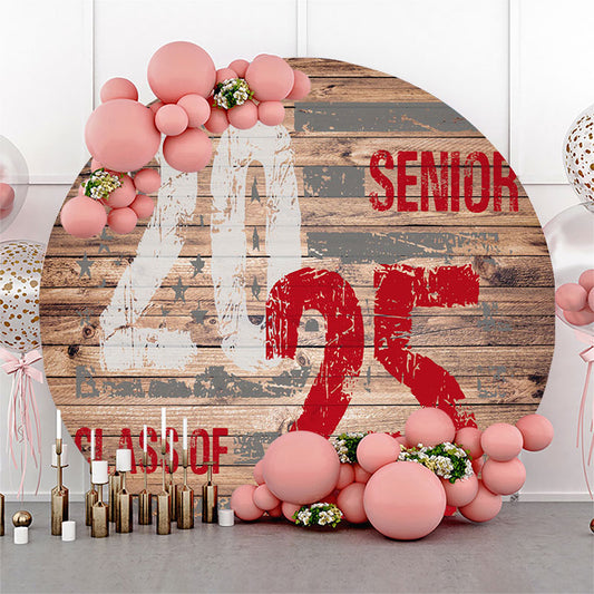 Wood Class Of 2025 Senior Graduation Round Backdrop